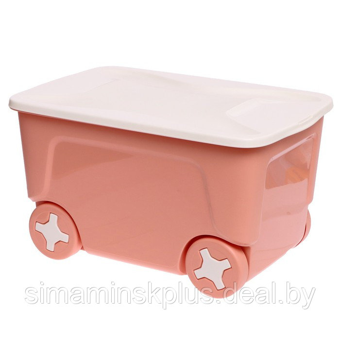 Детский ящик для игрушек COOL, на колёсах 50 литров, цвет персиковая карамель - фото 2 - id-p223037340