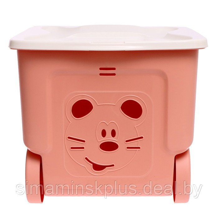 Детский ящик для игрушек COOL, на колёсах 50 литров, цвет персиковая карамель - фото 5 - id-p223037340