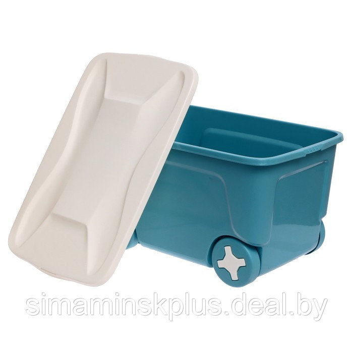 Детский ящик для игрушек COOL, на колёсах 50 литров, цвет синий колокольчик - фото 5 - id-p223037341