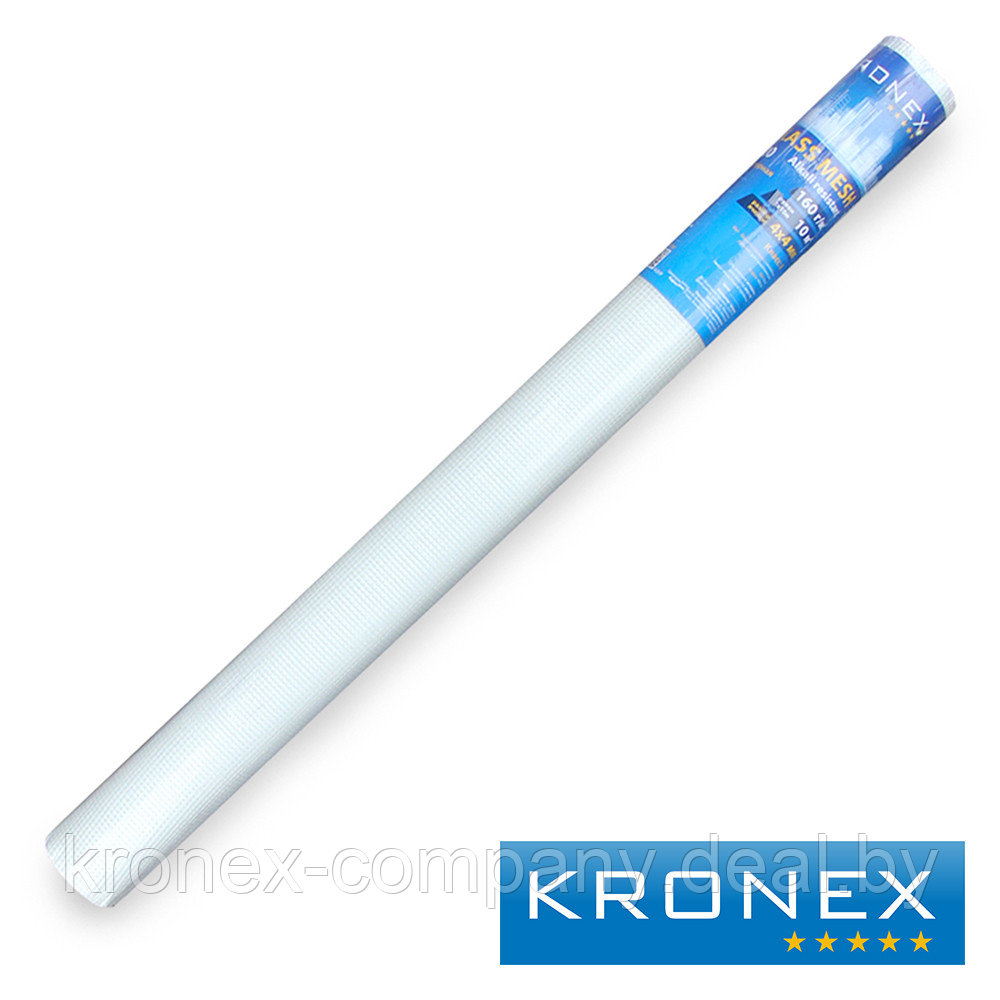 Стеклосетка штукатурная "KRONEX" 4х4мм, разрыв 2000, белая, класс А, рулон 1х10м - фото 1 - id-p117065639