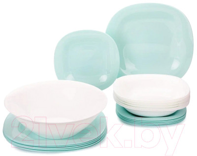 Набор столовой посуды Luminarc Carine Light Turquoise&White P7627 - фото 1 - id-p223040038