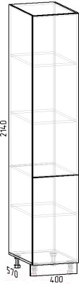 Шкаф-пенал кухонный Интермебель Микс Топ П 2140-2-400 - фото 4 - id-p223040270