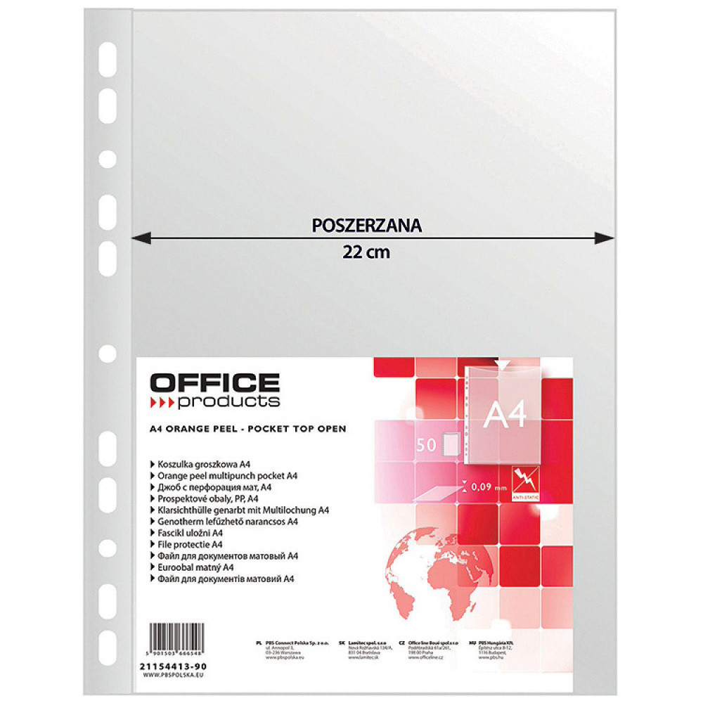 Файл (папка-карман) "Office products", A4, 50 шт, 90 мкм, прозрачный - фото 1 - id-p223049437