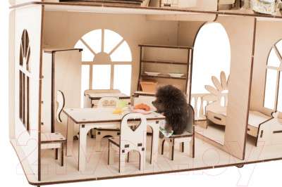 Кукольный домик ХэппиДом Коттедж с пристройкой и мебелью Premium / HK-D011 - фото 8 - id-p223047402