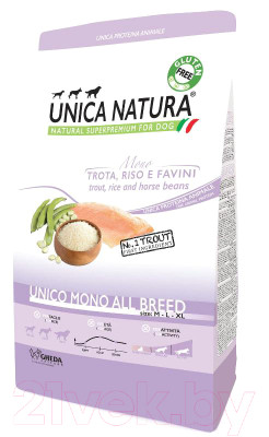 Сухой корм для собак Unica Natura Mono для средних и крупных пород форель - фото 1 - id-p223046558
