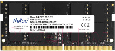 Оперативная память DDR4 Netac NTBSD4N26SP-08 - фото 1 - id-p223047487