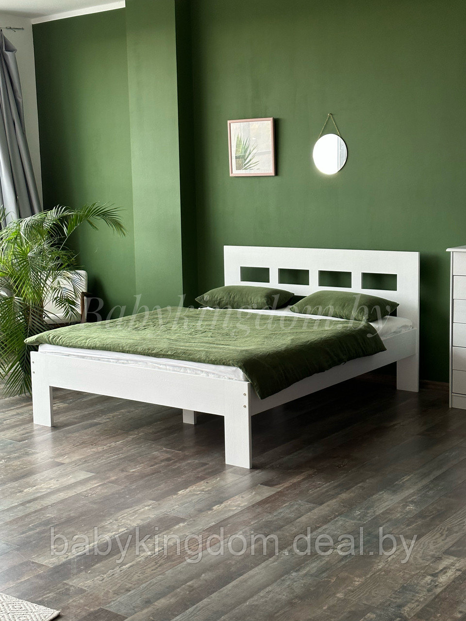 Кровать двуспальная Сантина (белый воск) 160х200 массив сосны - фото 4 - id-p223060873