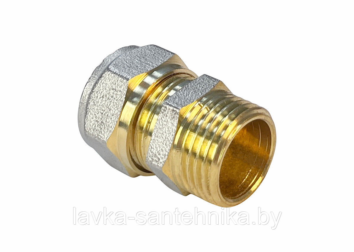 Переход прямой обжимной 16x1/2 с наружной резьбой VALFEX - фото 2 - id-p223061238