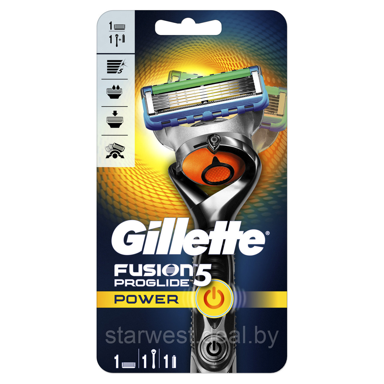 Gillette Fusion 5 Proglide Power Flexball с 1 кассетой Бритва / Станок для бритья мужской на батарейке - фото 1 - id-p223065151