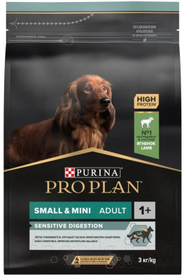 Сухой корм для собак Pro Plan Adult Small & Mini Sensitive Digestion с ягненком и рисом - фото 1 - id-p223063494