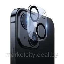 Комплект защитных стекол для камеры iPhone 13 Mini 0.3мм Baseus Full-Frame Lens Film Dual SGQK000002 2шт, 9H - фото 2 - id-p223066105