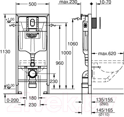 Инсталляция для унитаза GROHE Rapid SL 39504000 - фото 2 - id-p223067549