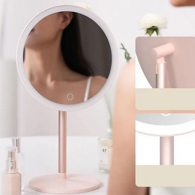 Зеркало для макияжа DOCO Daylight Mirror, (DM006, 3280789) розовый - фото 3 - id-p223073278