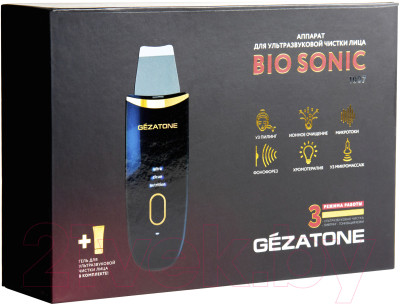 Аппарат для чистки лица Gezatone Bio Sonic 1007 + Гель для лица Ультраклин сенс 30мл / 1301315M - фото 6 - id-p223071511