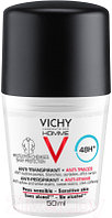 Антиперспирант шариковый Vichy Homme 48ч против пятен