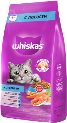 Сухой корм для кошек Whiskas Вкусные подушечки с нежным паштетом с лососем - фото 3 - id-p223072803