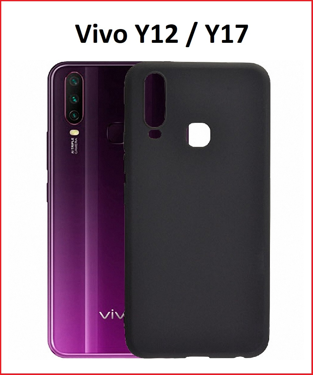Чехол-накладка для Vivo Y12 (силикон) черный - фото 1 - id-p149828958