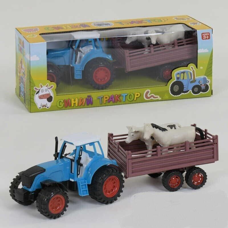Синий трактор с прицепом и домашними животными, арт. 0488-269Q