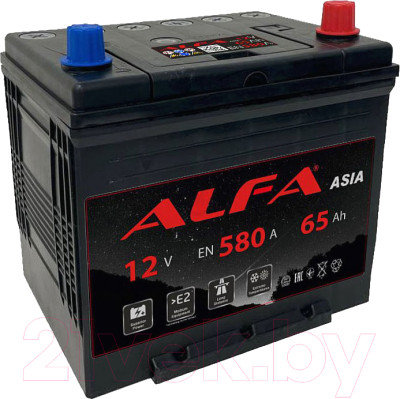 Автомобильный аккумулятор ALFA battery Asia JR 580A с бортом - фото 1 - id-p223075321