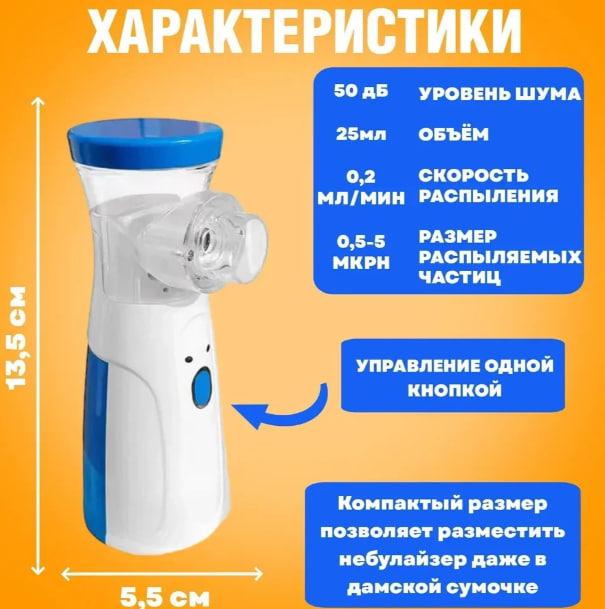 Портативный ингалятор Mesh Nebulizer JSL-W302 для детей и взрослых - фото 8 - id-p223076993