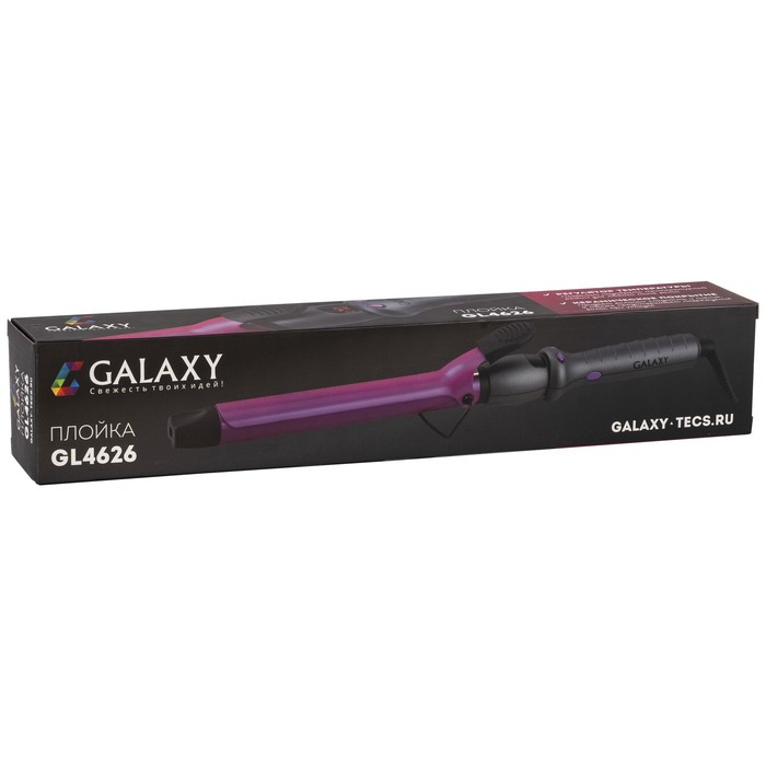 Плойка Galaxy GL 4626, 70 Вт, керамическое покрытие, d=25 мм, 200°С, чёрно-фиолетовая - фото 6 - id-p223079778