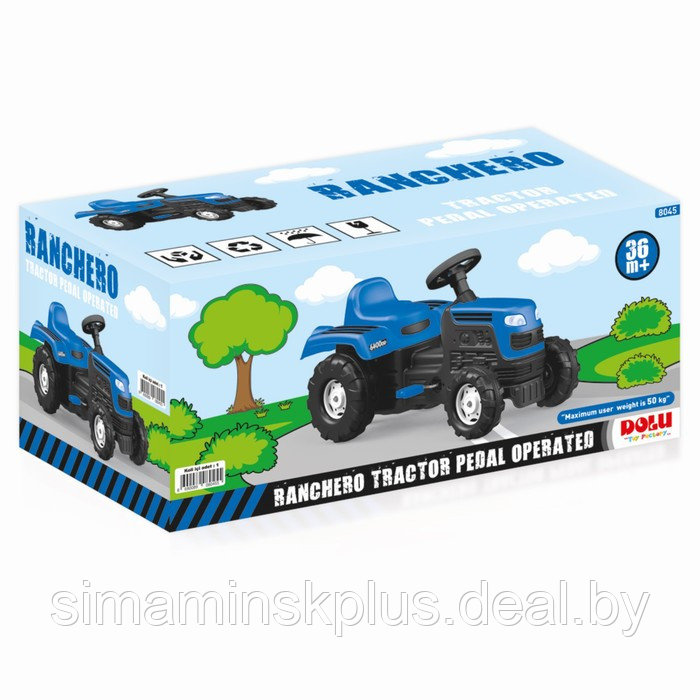 Трактор педальный DOLU Ranchero, клаксон, цвет синий - фото 5 - id-p223081607