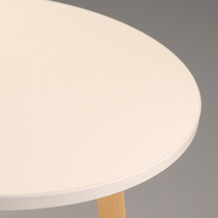 Журнальный столик "Брюгге", D = 45 см, высота 47 см, цвет белый - натуральная сосна - фото 2 - id-p223081702