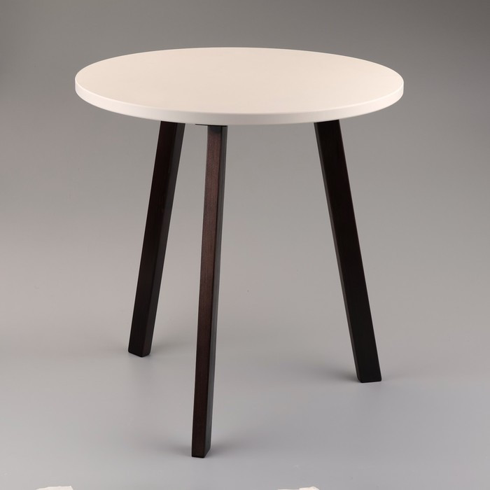 Журнальный столик "Брюгге", D = 45 см, высота 47 см, цвет белый - венге - фото 1 - id-p223081703