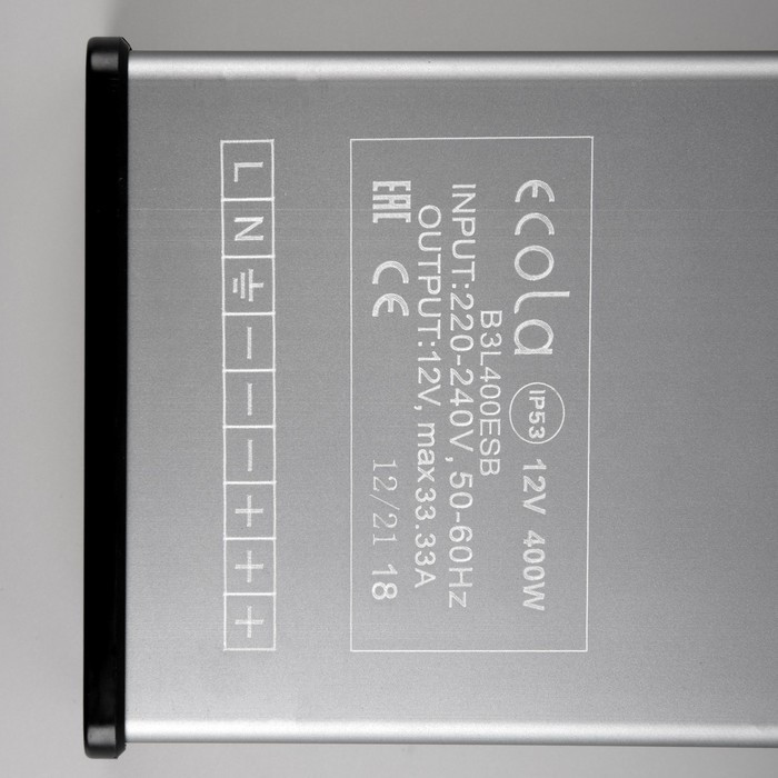 Блок питания Ecola для светодиодной ленты 12 В, 400 Вт, IP53 - фото 3 - id-p223081828
