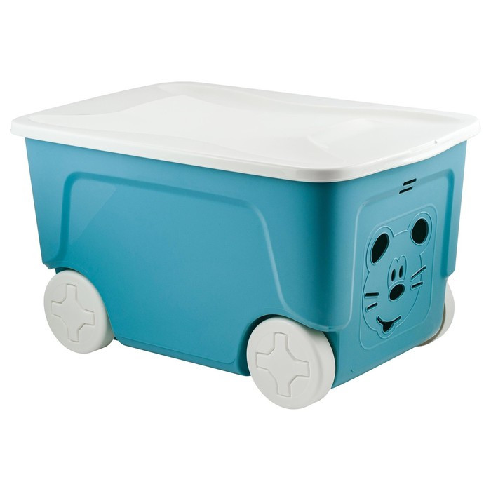 Детский ящик для игрушек COOL, на колёсах 50 литров, цвет синий колокольчик - фото 1 - id-p223081963