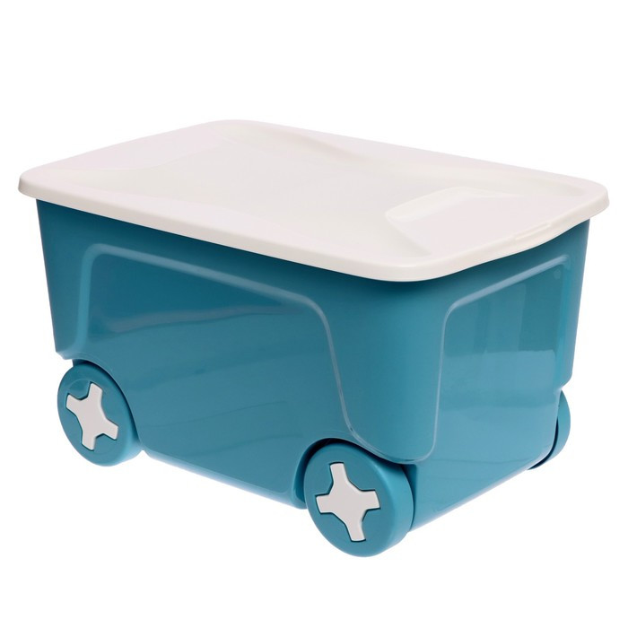 Детский ящик для игрушек COOL, на колёсах 50 литров, цвет синий колокольчик - фото 2 - id-p223081963
