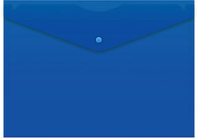 Конверт на кнопке Бюрократ -PK803ANBLU A4 непрозрачный пластик 0.18мм синий кнопка голубая