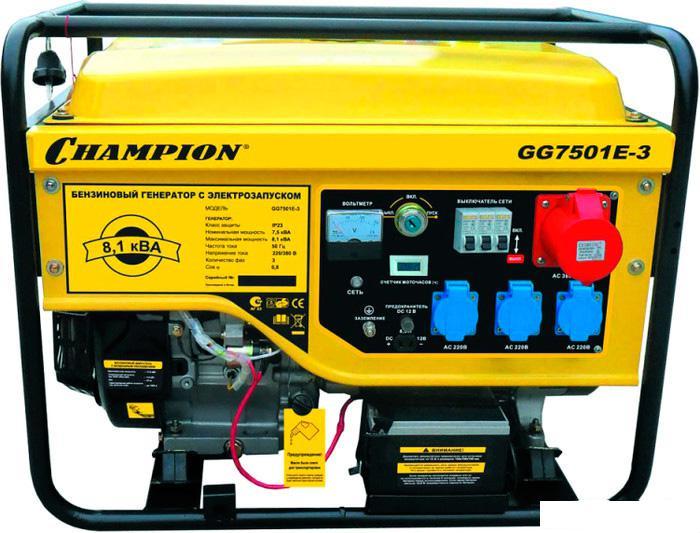 Бензиновый генератор Champion GG7501E-3 - фото 1 - id-p222785735