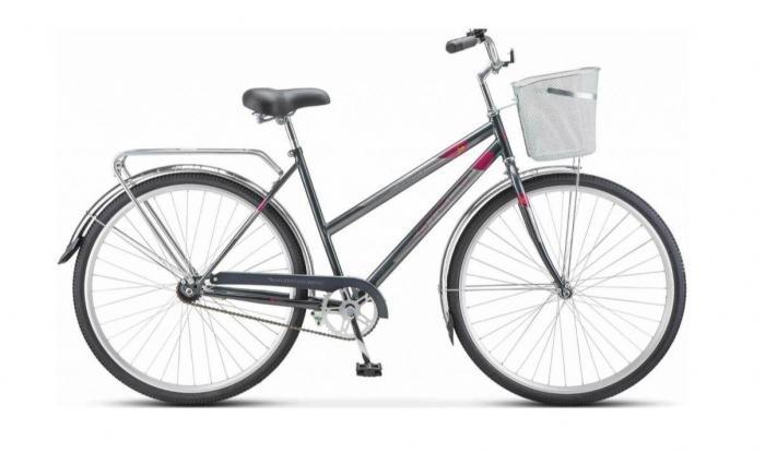 Велосипед для взрослых мужской STELS Navigator-300 LADY 28" рама 20" Серый с корзиной - фото 1 - id-p222986121