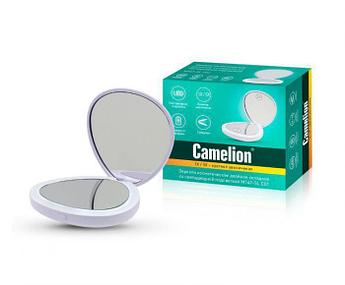 Зеркало карманное CAMELION M147-SL C01 белый двойное с LED подсветкой зеркальце складное