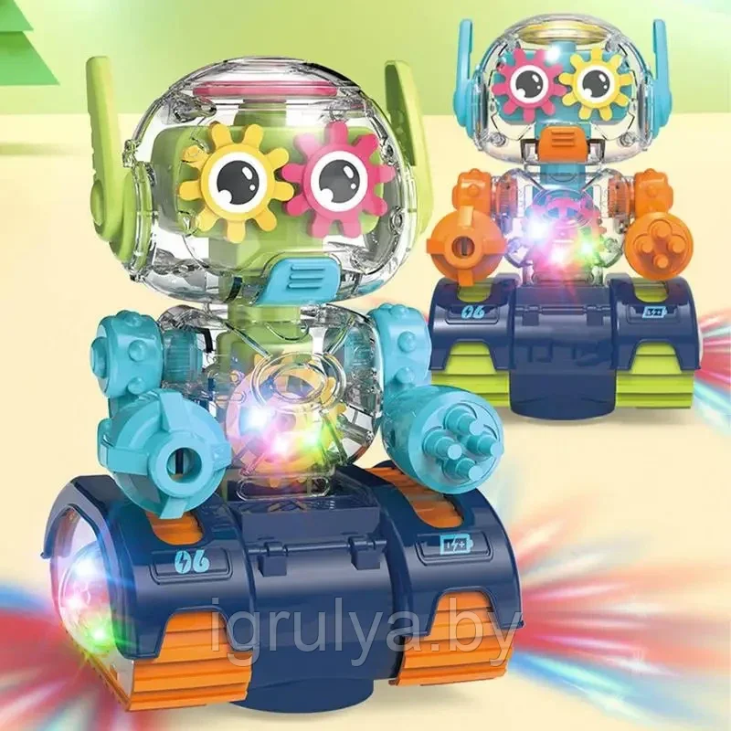 Детский игрушечный робот с шестеренками (свет, звук) арт. 662B - фото 3 - id-p223083170