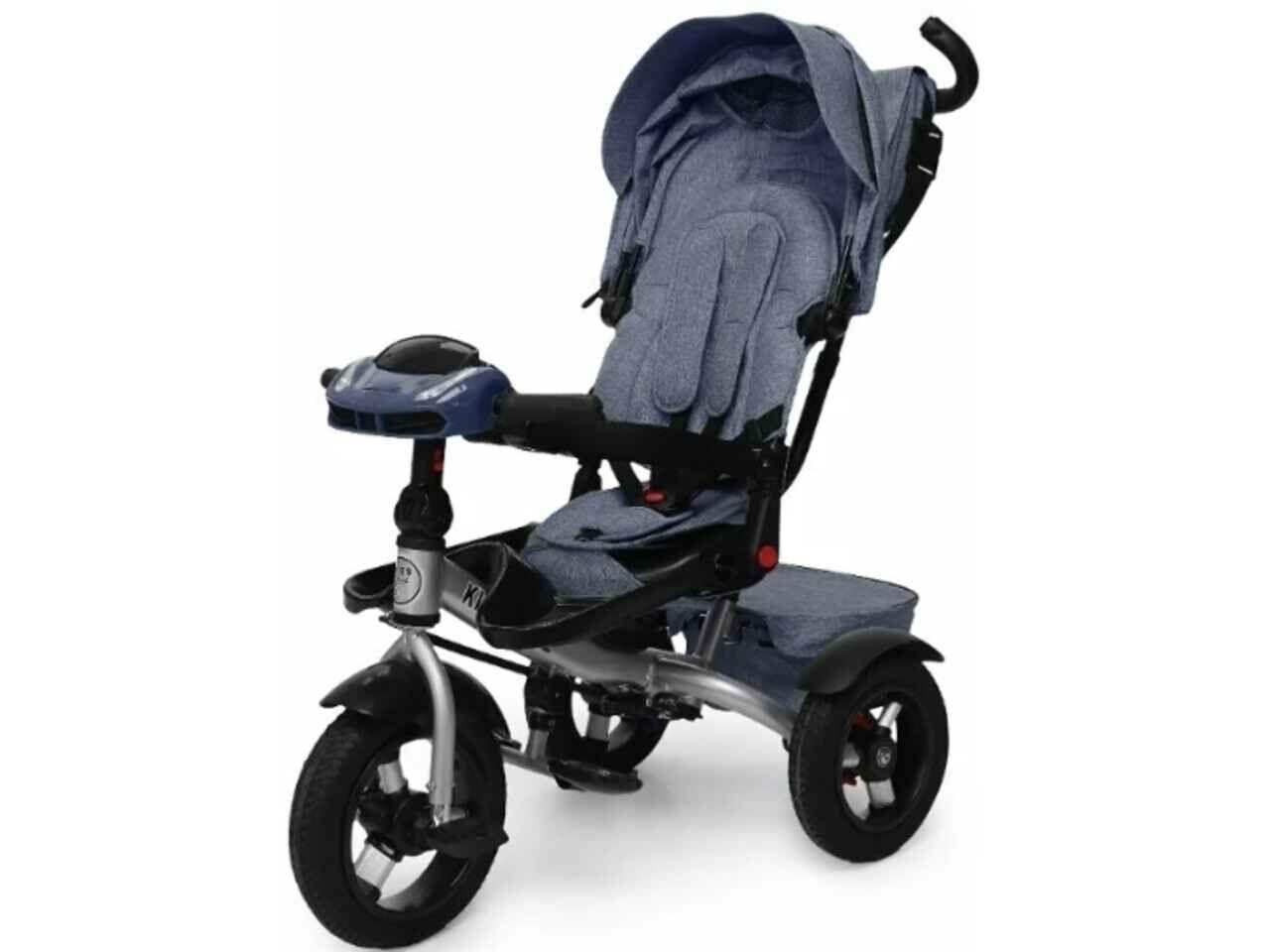 Детский трёхколесный велосипед трансформер Kids Trike Lux Comfort серый - фото 3 - id-p223083279