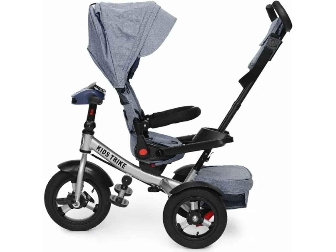 Детский трёхколесный велосипед трансформер Kids Trike Lux Comfort серый - фото 5 - id-p223083279