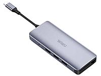 Хаб USB Wiwu Alpha 12 in 1 Type-C - 3xUSB 3.0 / 3xUSB 2.0 / Type-C / SD / HDMI / Micro SD / Lan+3.5 Grey