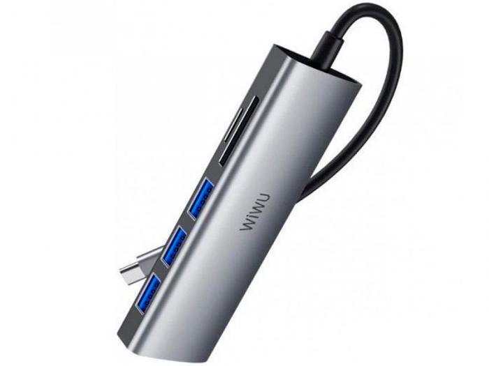 Хаб USB Wiwu Alpha 532ST Type-C - 3xUSB 3.0 Grey 6973218930114 - фото 1 - id-p223034486