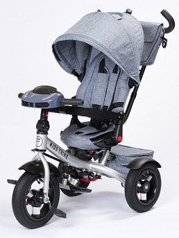 Детский трёхколесный велосипед трансформер Kids Trike Lux Comfort серый