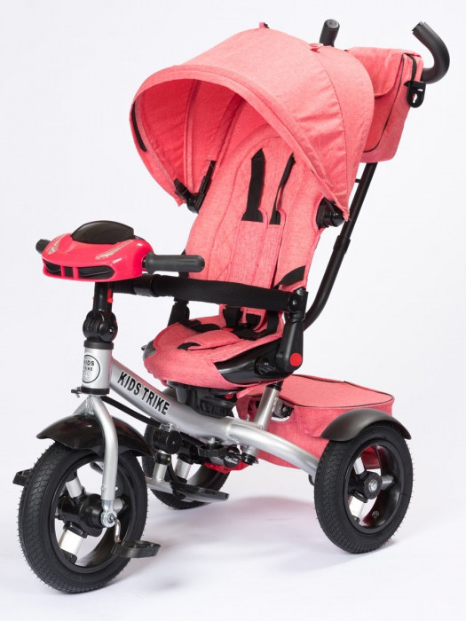 Детский трёхколесный велосипед трансформер Kids Trike Lux Comfort кораллово-розовый