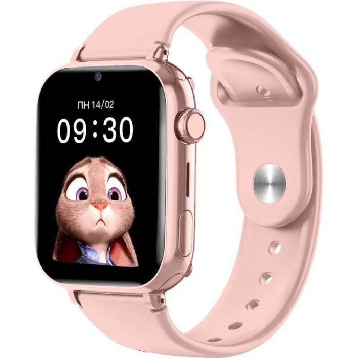 Детские смарт часы-телефон для детей девочки умные наручные с сим картой GPS камерой Aimoto Concept розовые - фото 1 - id-p222882728