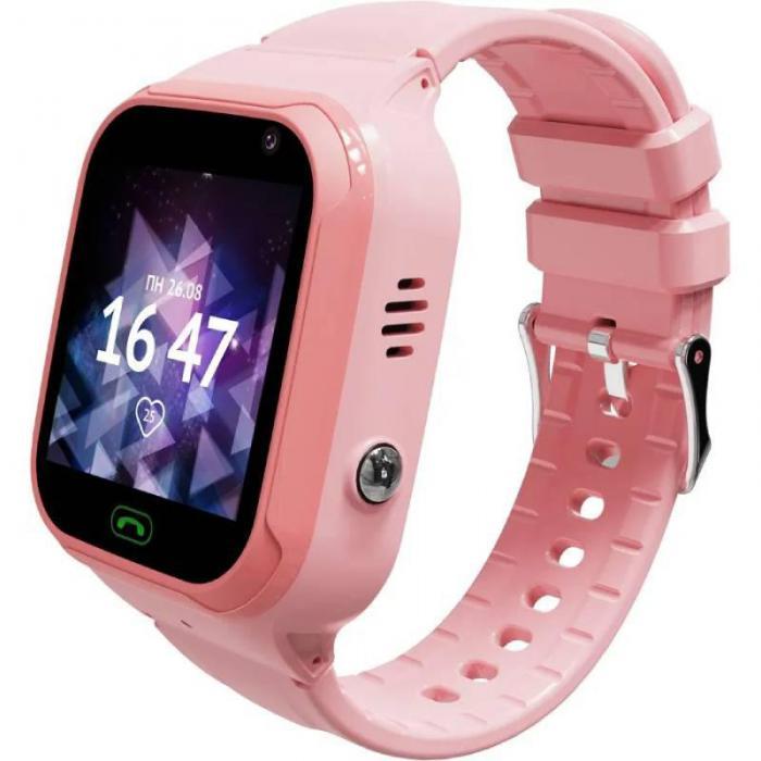Детские смарт часы-телефон для девочки умные наручные с сим картой GPS Aimoto Omega 4G розовые электронные - фото 1 - id-p222882732