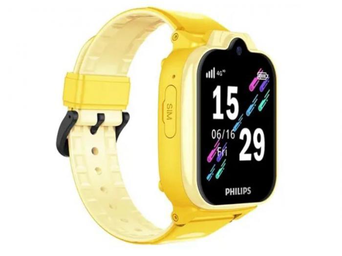 Детские смарт часы-телефон для детей умные наручные электронные с сим картой GPS камерой Philips W6610 желтые - фото 1 - id-p222882740