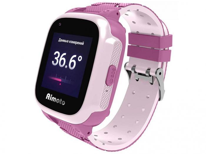 Детские смарт часы-телефон для детей девочки умные наручные с сим картой Aimoto Integra 4G розовые электронные - фото 1 - id-p222882848