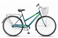 Велосипед взрослый женский с корзиной и багажником городской STELS Navigator-305 С 28" рама 20 Мятный
