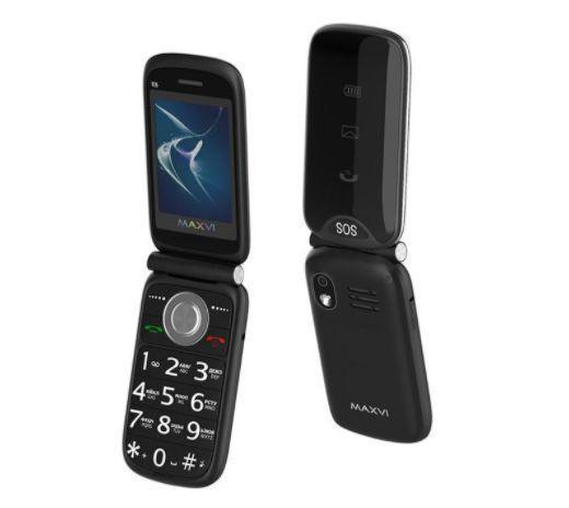 Телефон раскладушка кнопочный сотовый MAXVI E6 черный - фото 2 - id-p222985389