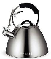 Чайник со свистком для газовой плиты KELLI KL-4522 3 литра нержавеющая сталь
