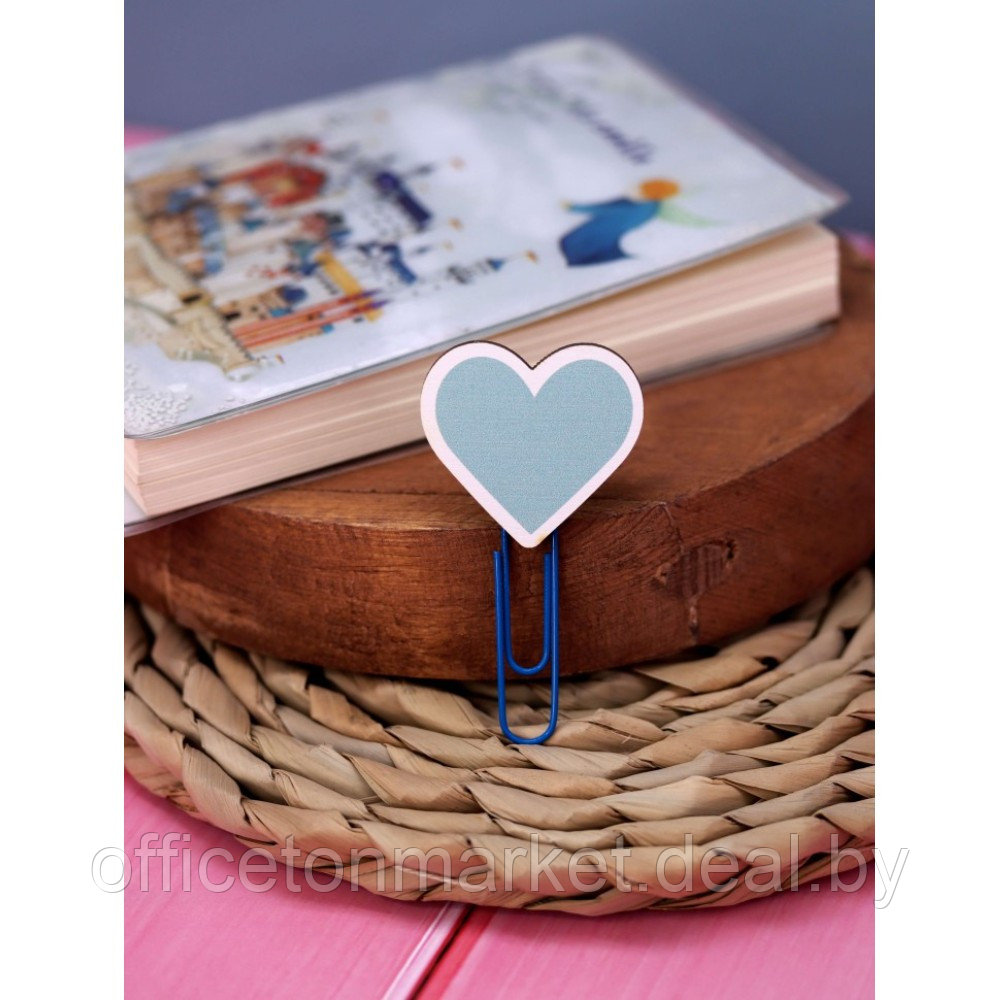 Закладка-скрепка для книг "Tiffany Heart", 50x10 мм, синий - фото 5 - id-p222979707